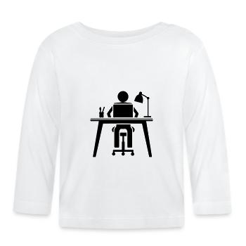 Apprendre à travailler - T-shirt manches longues bio Bébé - blanc - Devant