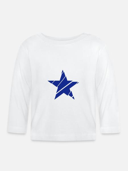 star broken - Baby Bio-Langarmshirt - Weiß