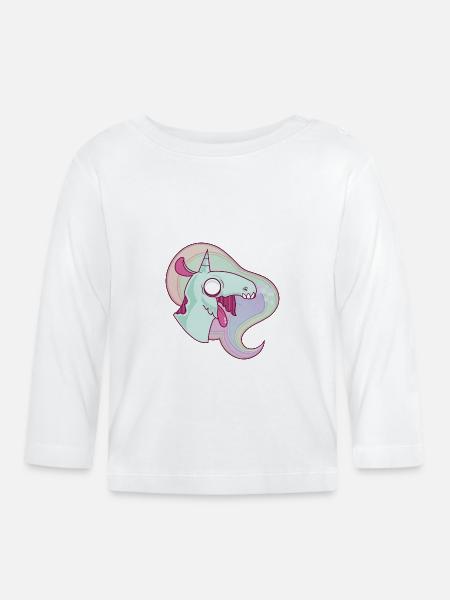 Grim Das Einhorn - Baby Bio-Langarmshirt - Weiß