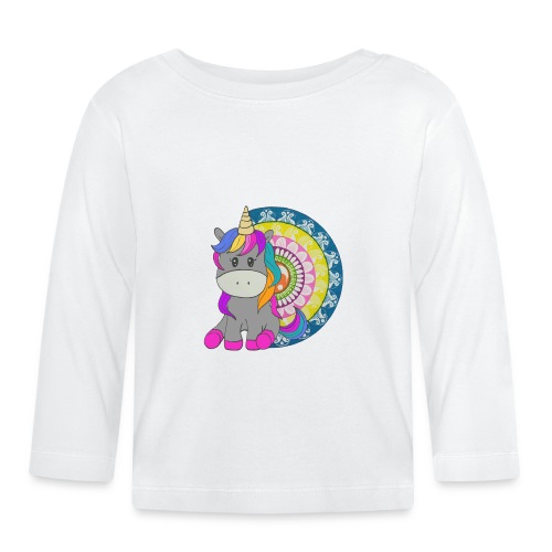 Unicorno Mandala - Maglietta a manica lunga ecologico per bambini