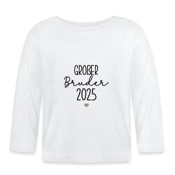 Großer Bruder - Baby Bio-Langarmshirt - Weiß - Vorne