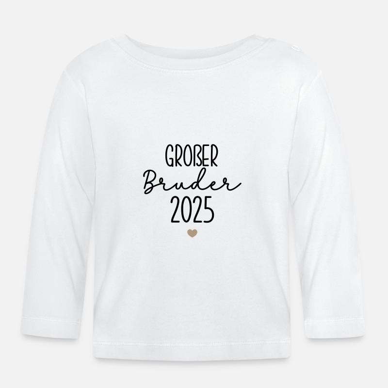 Großer Bruder - Baby Bio-Langarmshirt - Weiß