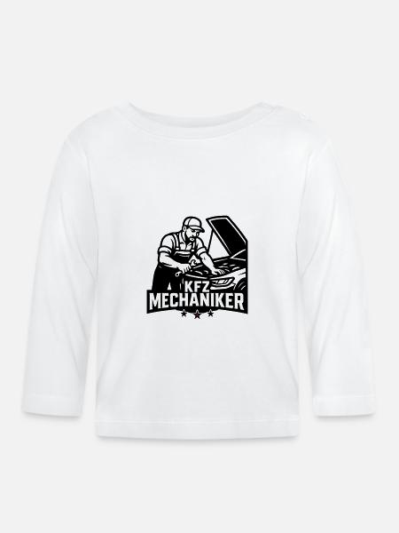 Kfz Mechaniker - Baby Bio-Langarmshirt - Weiß