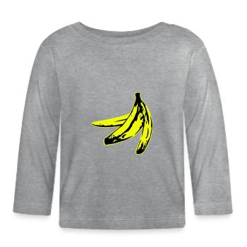 warholish banana peel - Organic Baby Long Sleeve T-Shirt - heather grey - Front