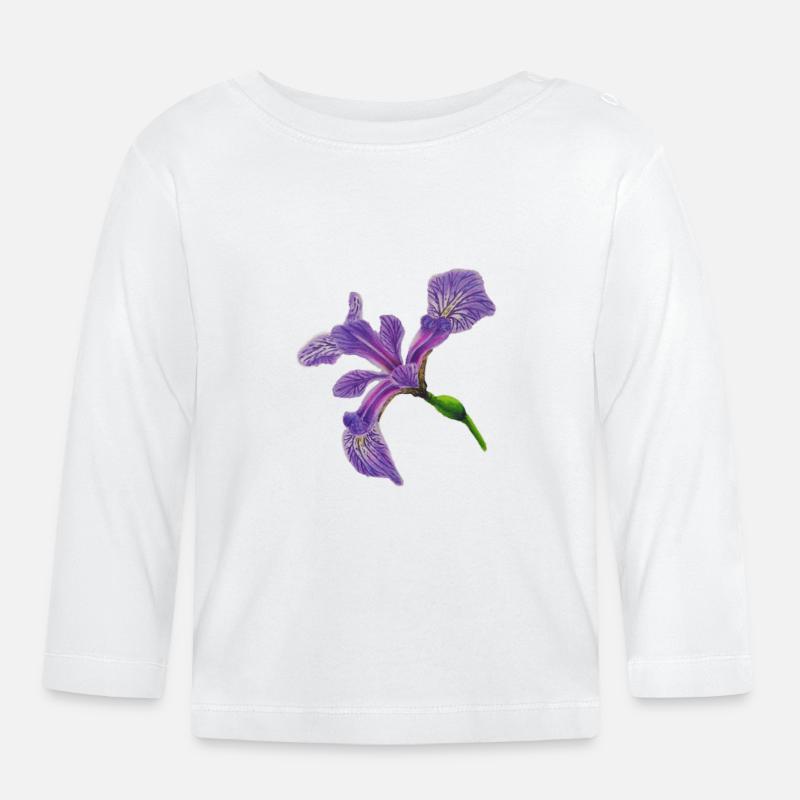 Lys à épée - Iris - T-shirt manches longues bio Bébé - blanc