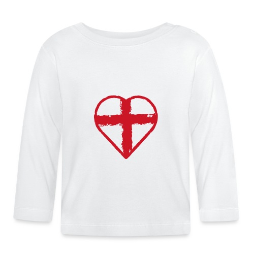 Heart St George England flag - Organic Baby Long Sleeve T-Shirt