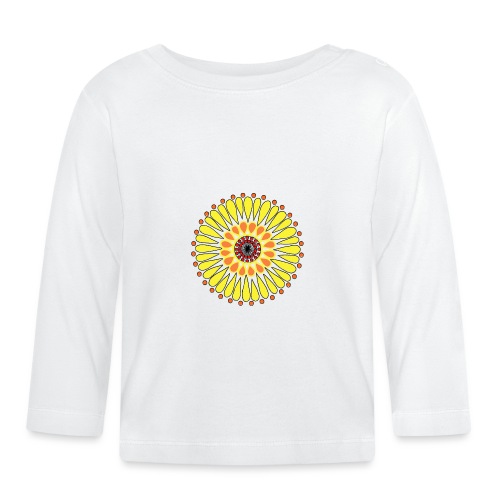Yellow Sunflower Mandala - Baby Long Sleeve T-Shirt