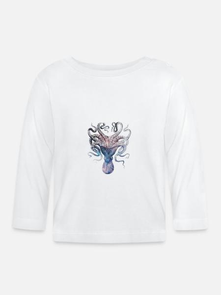 SPACE SQUID - Baby Bio-Langarmshirt - Weiß