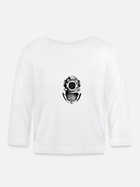 Taucher - Baby Bio-Langarmshirt - Weiß