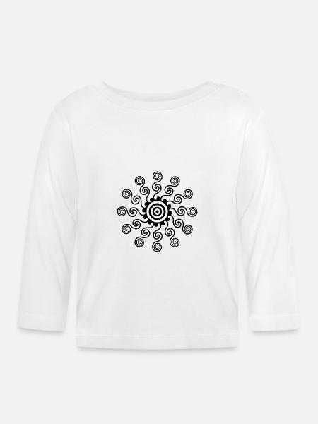 016 - spiral flow - Baby Bio-Langarmshirt - Weiß
