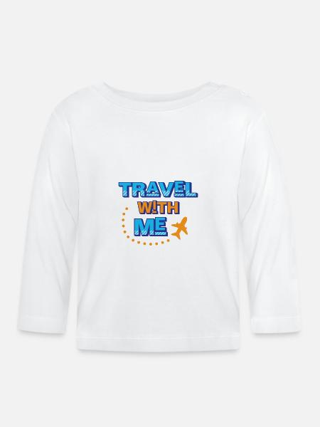 Reise mit mir - Baby Bio-Langarmshirt - Weiß