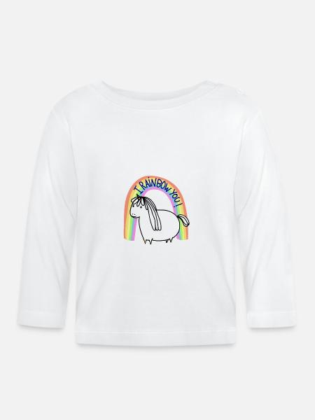 RAINBOW LOVE! - Baby Bio-Langarmshirt - Weiß