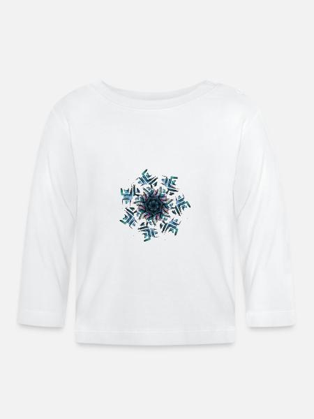 Fractals - Baby Bio-Langarmshirt - Weiß