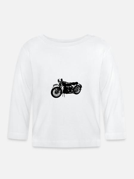 Klassisches Motorrad Black Shadow - Baby Bio-Langarmshirt - Weiß