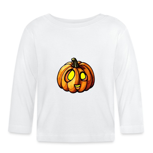 Pumpkin Halloween watercolor scribblesirii - Baby Bio-Langarmshirt