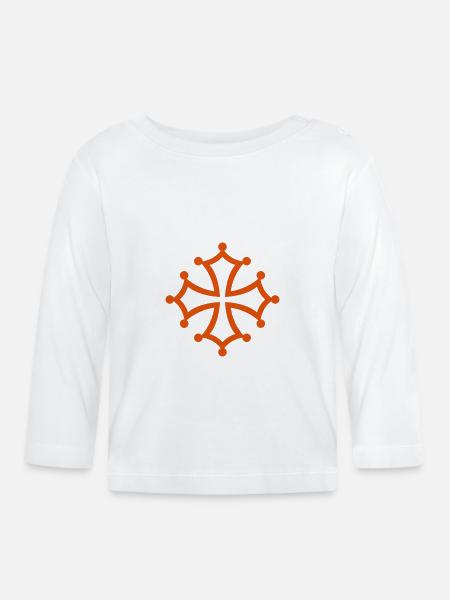 Kreuz - Baby Bio-Langarmshirt - Weiß