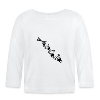 Badmintons Pattern - Baby Bio-Langarmshirt - Weiß - Vorne