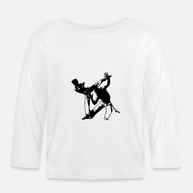 capoiera_duo_av2 - Baby Bio-Langarmshirt - Weiß