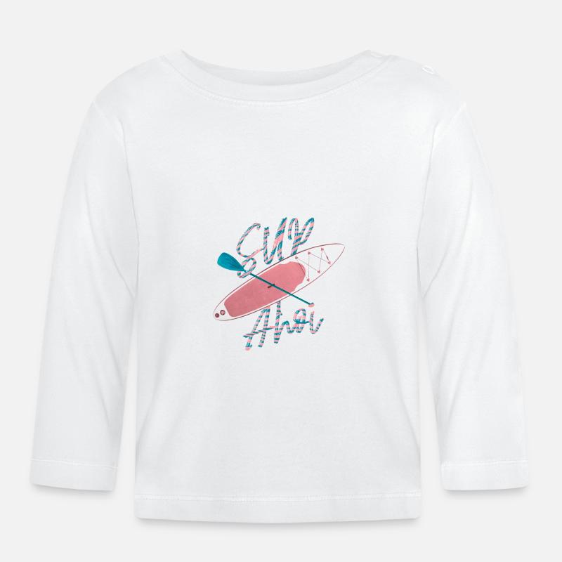 Stand up Paddling | SUP | Paddleboarding - Baby Bio-Langarmshirt - Weiß