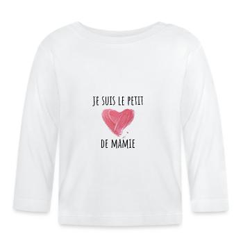 je suis le petit cœur de mamie - T-shirt manches longues bio Bébé - blanc - Devant