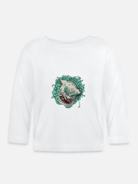 Tibetischer Schneelöwe - Baby Bio-Langarmshirt - Weiß