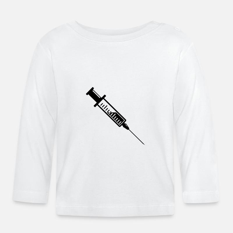 Spritze, ich bin durch! - Baby Bio-Langarmshirt - Weiß