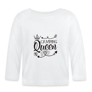 Camping Queen - T-shirt manches longues bio Bébé - blanc - Devant
