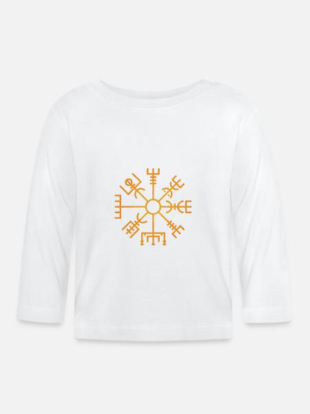 Wikinger Symbole - Baby Bio-Langarmshirt - Weiß