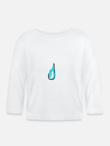 Träne traurig - Baby Bio-Langarmshirt - Weiß
