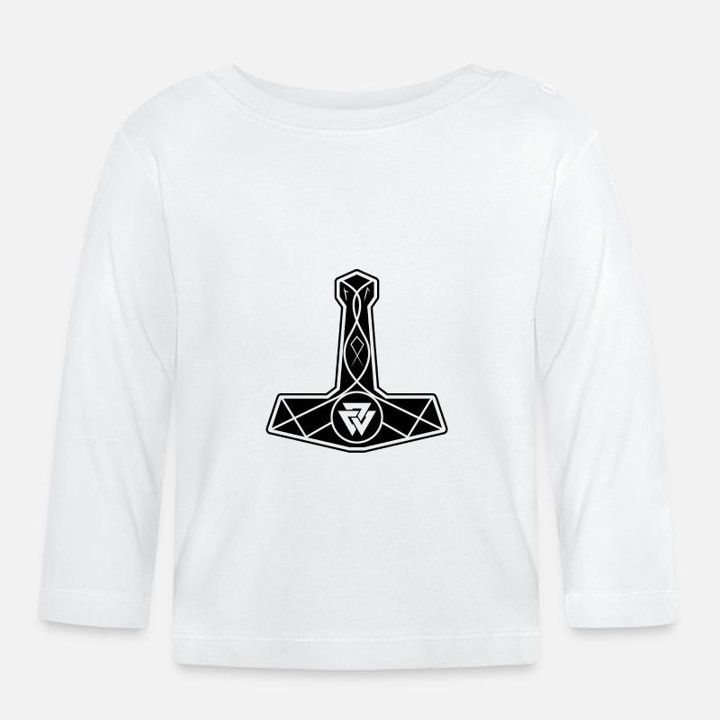 Mjölnir Marteau de Thor pour Viking - T-shirt manches longues bio Bébé - blanc