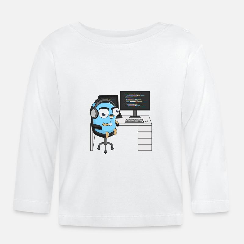 Gopher Coding - Organic Baby Long Sleeve T-Shirt - white