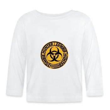 chasseur de zombies citation d’Halloween - T-shirt manches longues bio Bébé - blanc - Devant