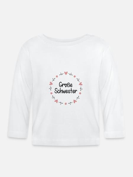 Große Schwester - Baby Bio-Langarmshirt - Weiß