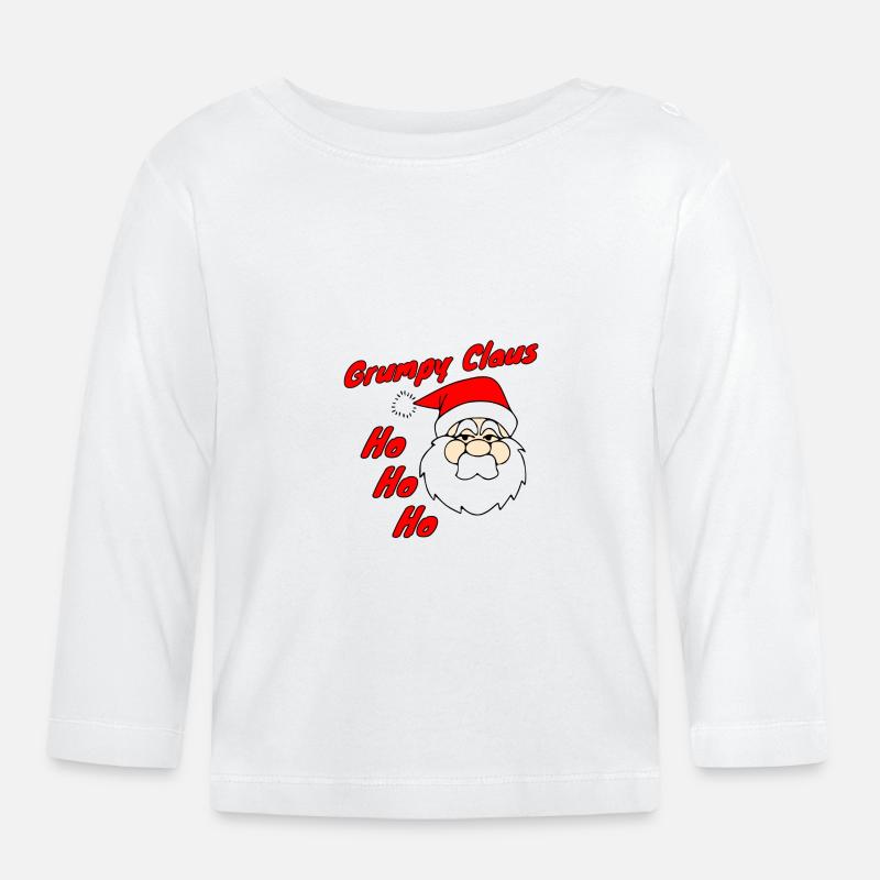 Grumpy Claus HoHoHo - Baby Bio-Langarmshirt - Weiß