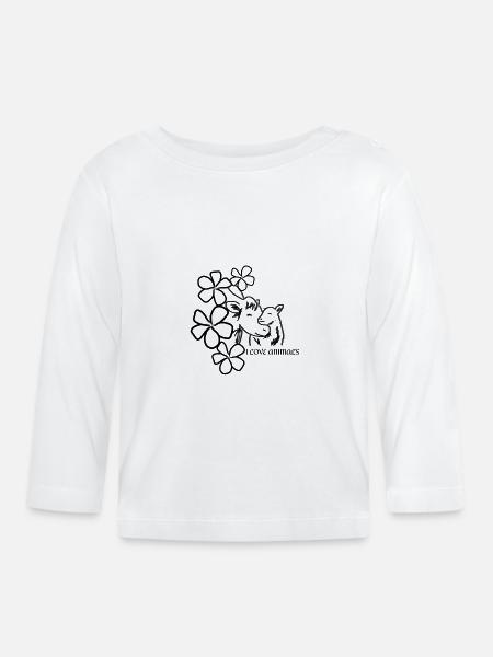 Mutterliebe Kuh - Baby Bio-Langarmshirt - Weiß