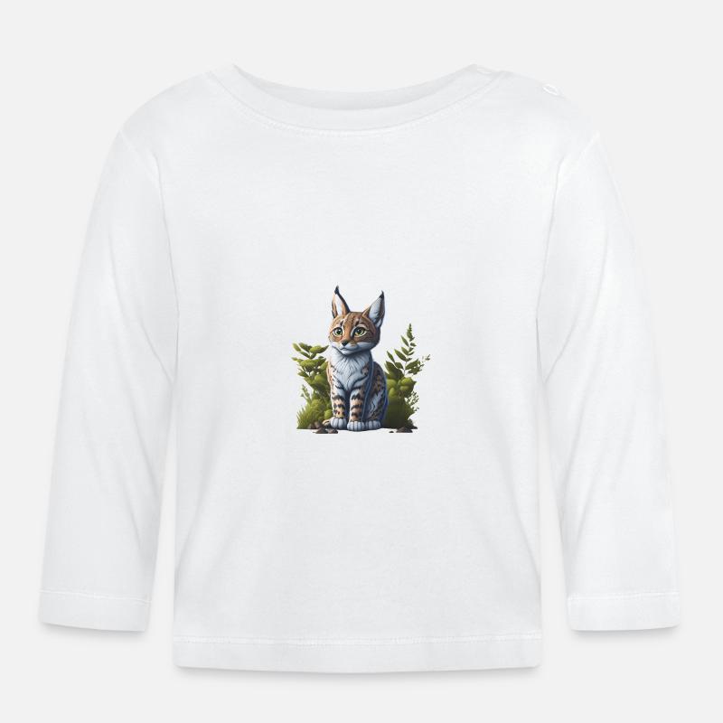 Kleiner Luchs - Baby Bio-Langarmshirt - Weiß