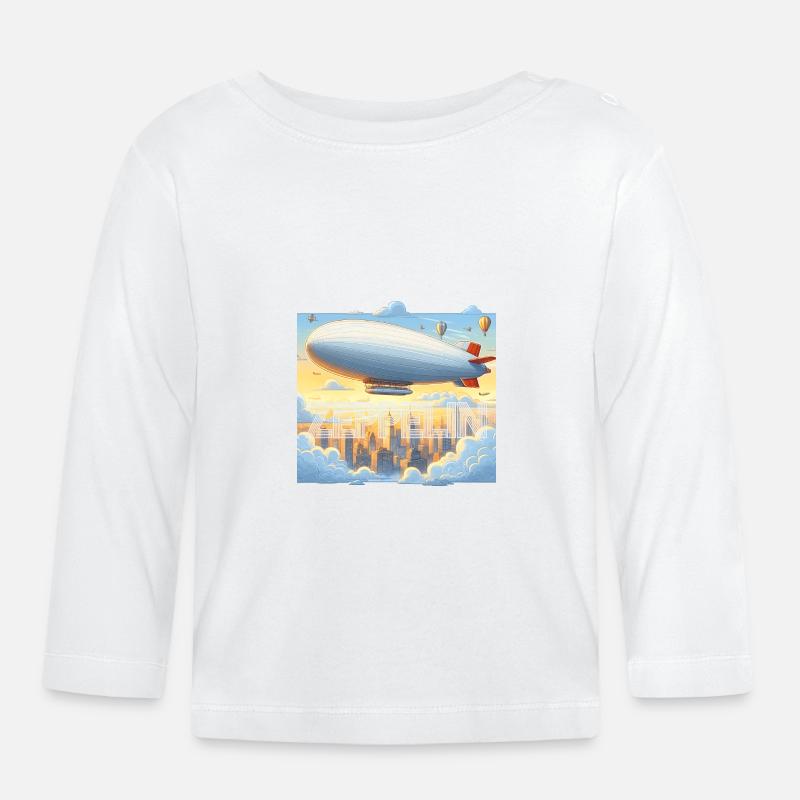 Zeppelin Luftschiff - Baby Bio-Langarmshirt - Weiß
