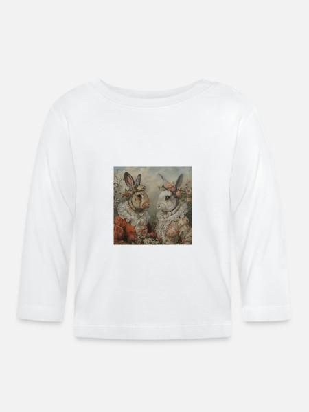 Osterhase - Baby Bio-Langarmshirt - Weiß