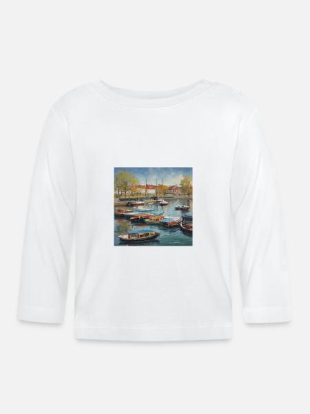 Hafen - Baby Bio-Langarmshirt - Weiß