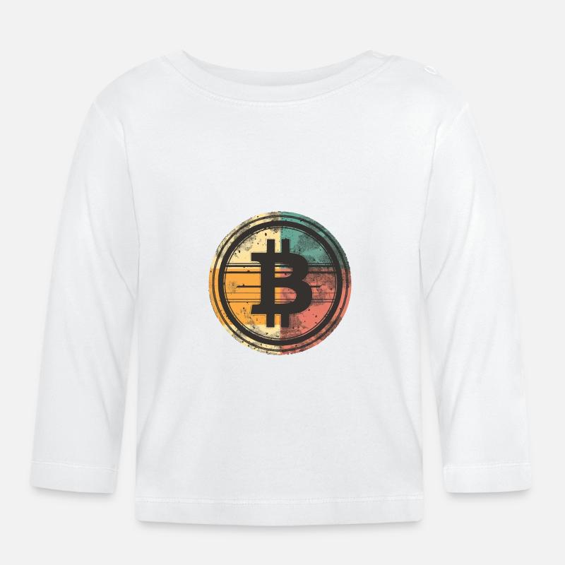 Bitcoin BTC Kryptos Kryptowährung Crypto - Baby Bio-Langarmshirt - Weiß
