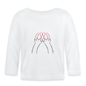 Cats, Claws, Paws, Paws, Claws, Scratches, Stripes - Organic Baby Long Sleeve T-Shirt - white - Front