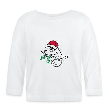 Lui Weihnachten dreifarbig - Baby Bio-Langarmshirt - Weiß - Vorne