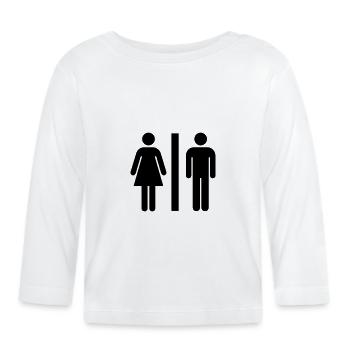 WC - Toilette - Mann - Frau - Baby Bio-Langarmshirt - Weiß - Vorne