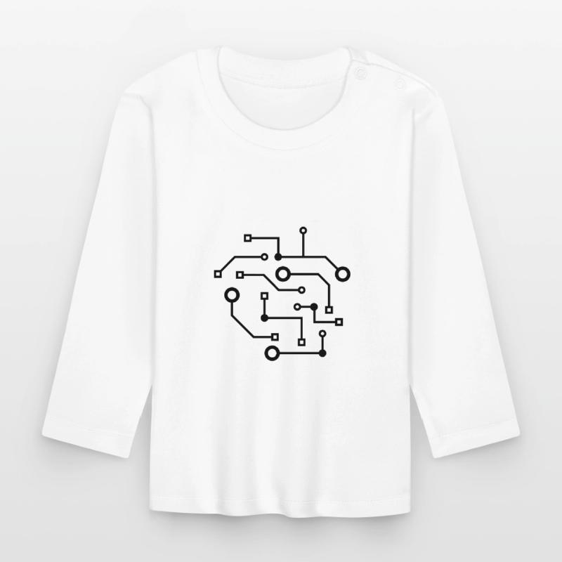 logo cool circuit wire data microchip circular Organic Baby Long Sleeve T-Shirt