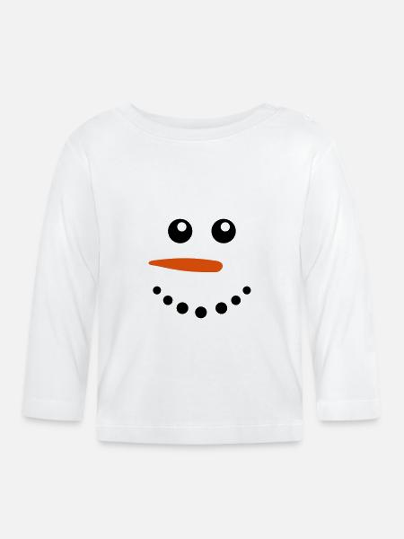Schneemänner - Baby Bio-Langarmshirt - Weiß