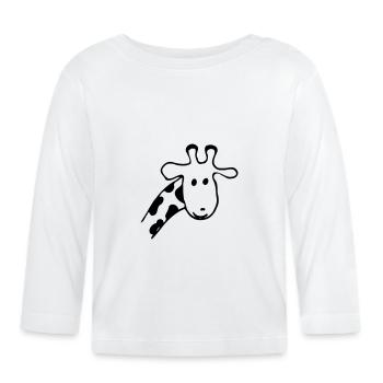 Girafe - T-shirt manches longues bio Bébé - blanc - Devant