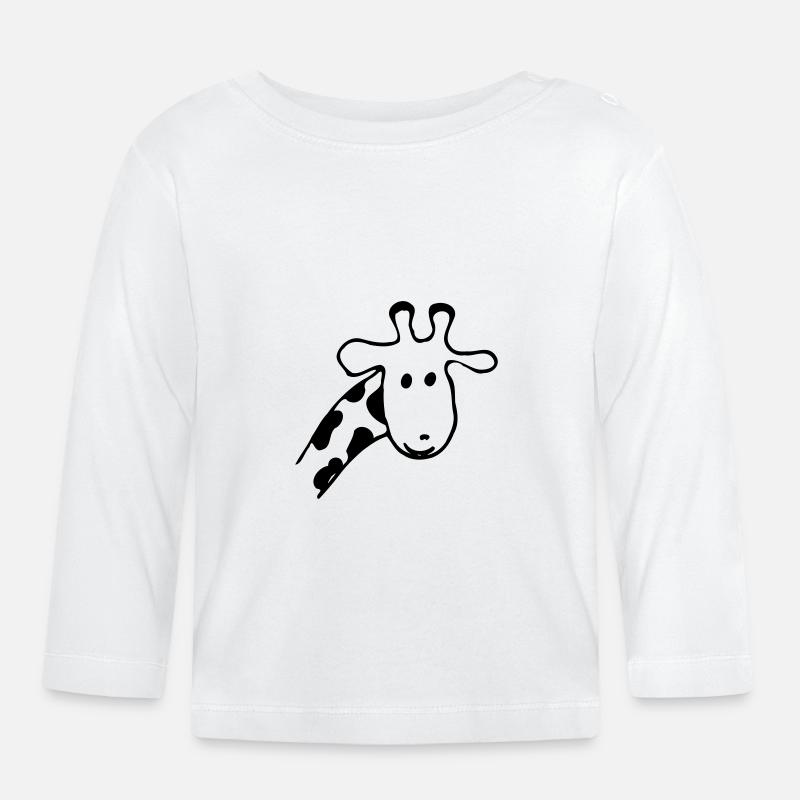 Giraffe - Baby Bio-Langarmshirt - Weiß