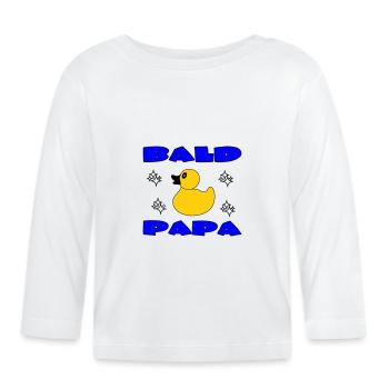 BALD PAPA - Organic Baby Long Sleeve T-Shirt - white - Front