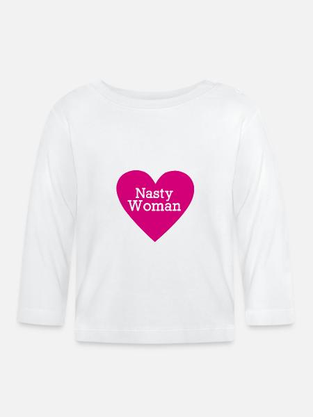 Nasty Woman - Baby Bio-Langarmshirt - Weiß