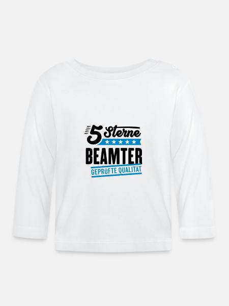 5Sterne Beamter - Baby Bio-Langarmshirt - Weiß